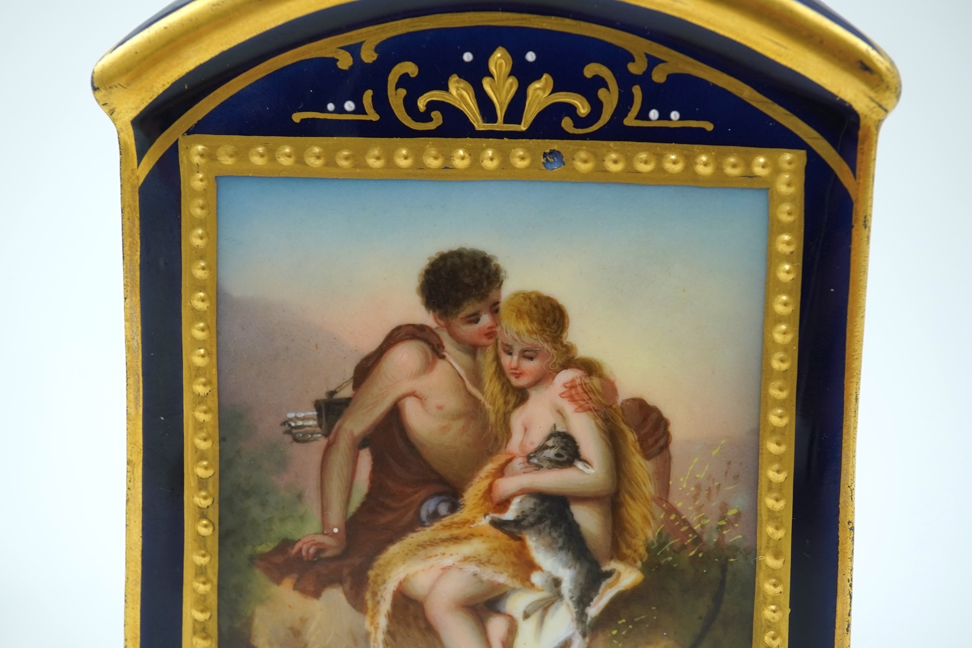 A Vienna style porcelain tea caddy and cover, late 19th century